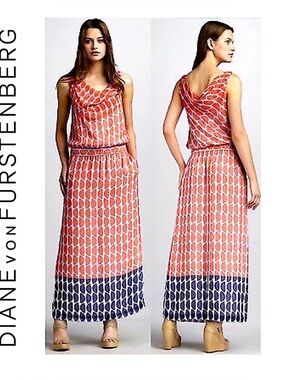 Diane Von Furstenberg DVF Silk Lou Lou Maxi Dress